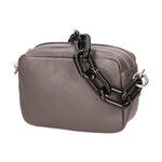 Barbara Borsa a spalla da donna Vera pelle 05706-D27 GRIGIO SCURO DARK GREY Gave Lux