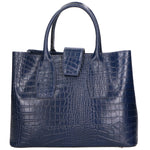 Letizia Borsa a mano da donna Pelle stampata croco 06542-BLU SCURO Gave Lux