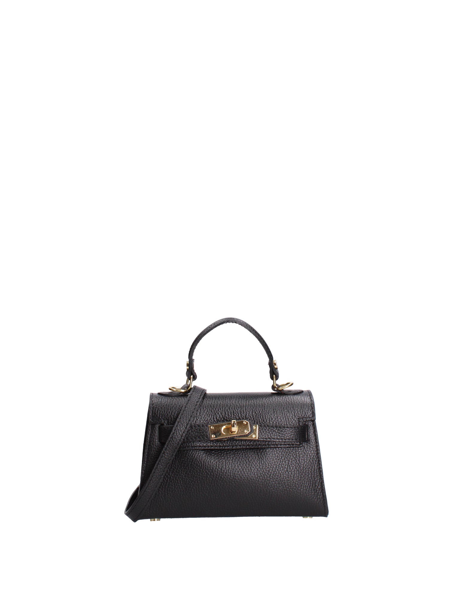 Borsa a mano da donna 100% vera pelle 07221-D28 NERO Roberta Rossi