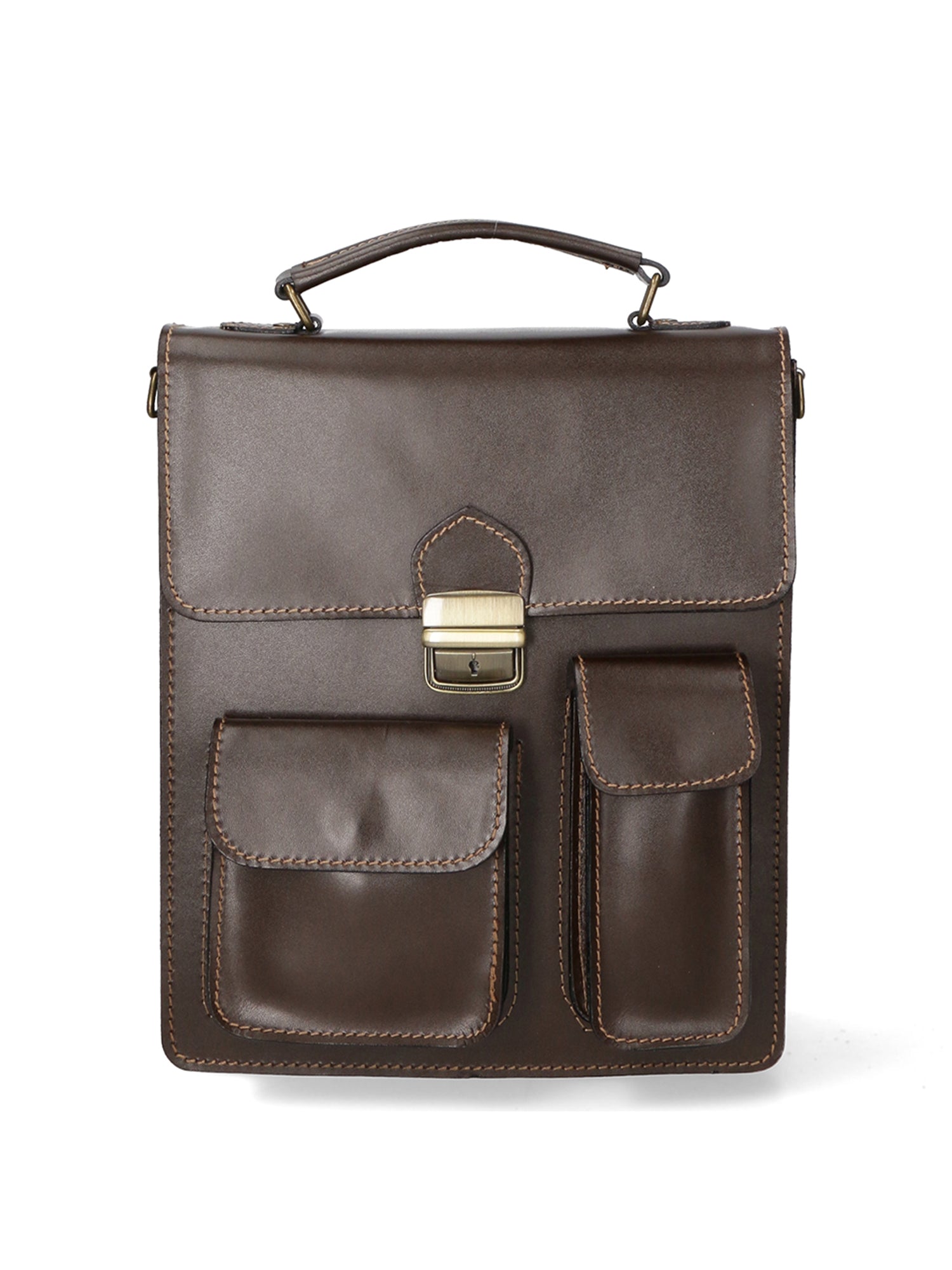 Tancredi Borsa da lavoro unisex in pelle Vera pelle 7013-TMORO DARK BROWN Gave Lux