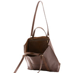 Borsa a spalla unisex in vera pelle Made in Italy 4610-TESTA DI MORO Alessia Firenze