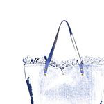 Agnese Borsa Shopper da donna Cotone e pelle 04649-D22 BLUETTE ROYAL BLU Gave Lux