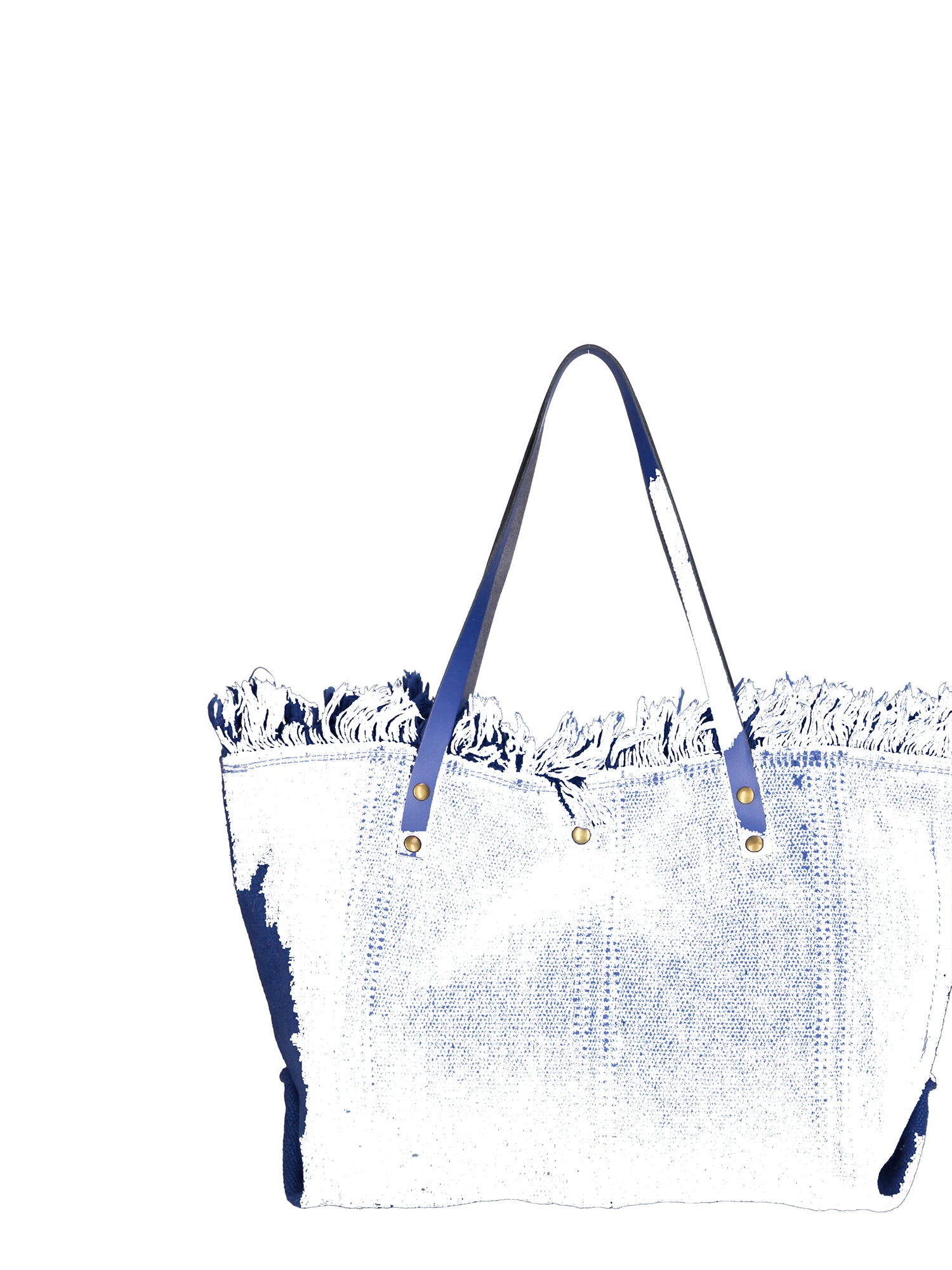 Agnese Borsa Shopper da donna Cotone e pelle 04649-D22 BLUETTE ROYAL BLU Gave Lux