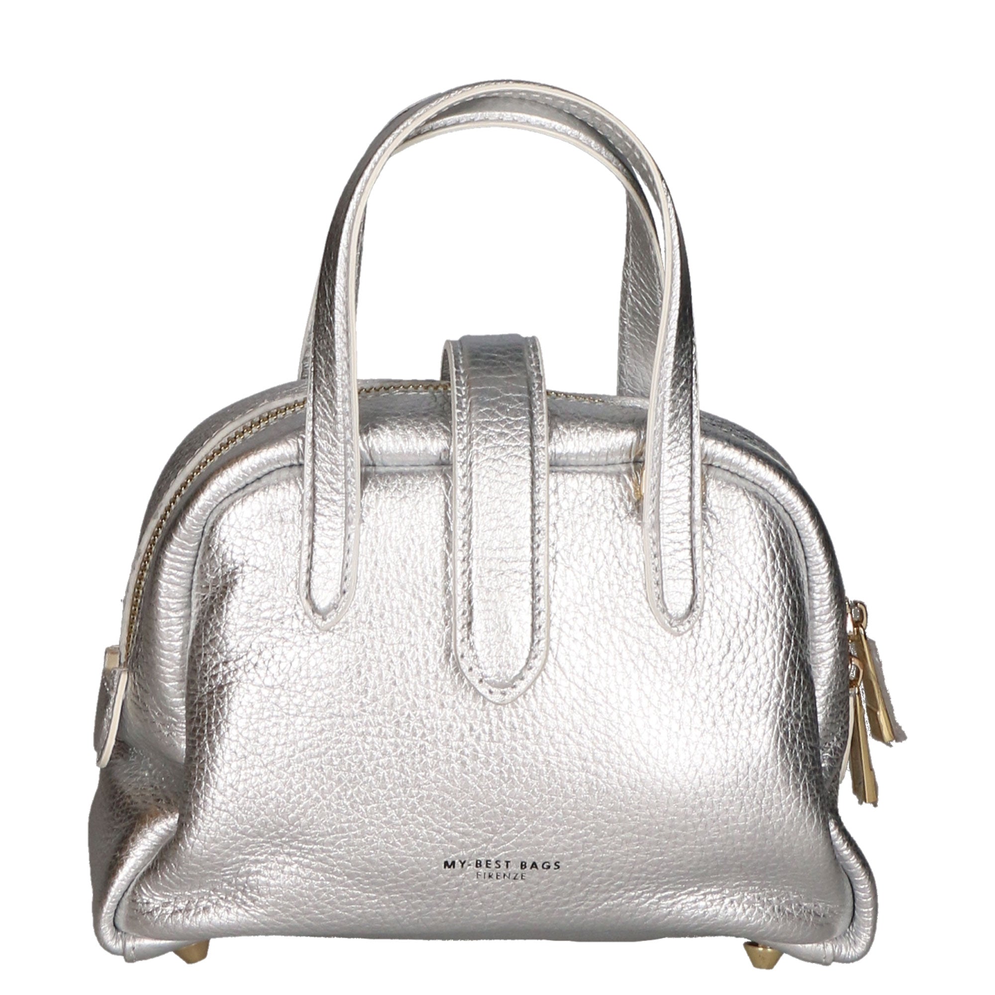 Borsa a mano da donna 100% vera pelle MYB-6008-FW-DL1 ARGENTO My Best Bag