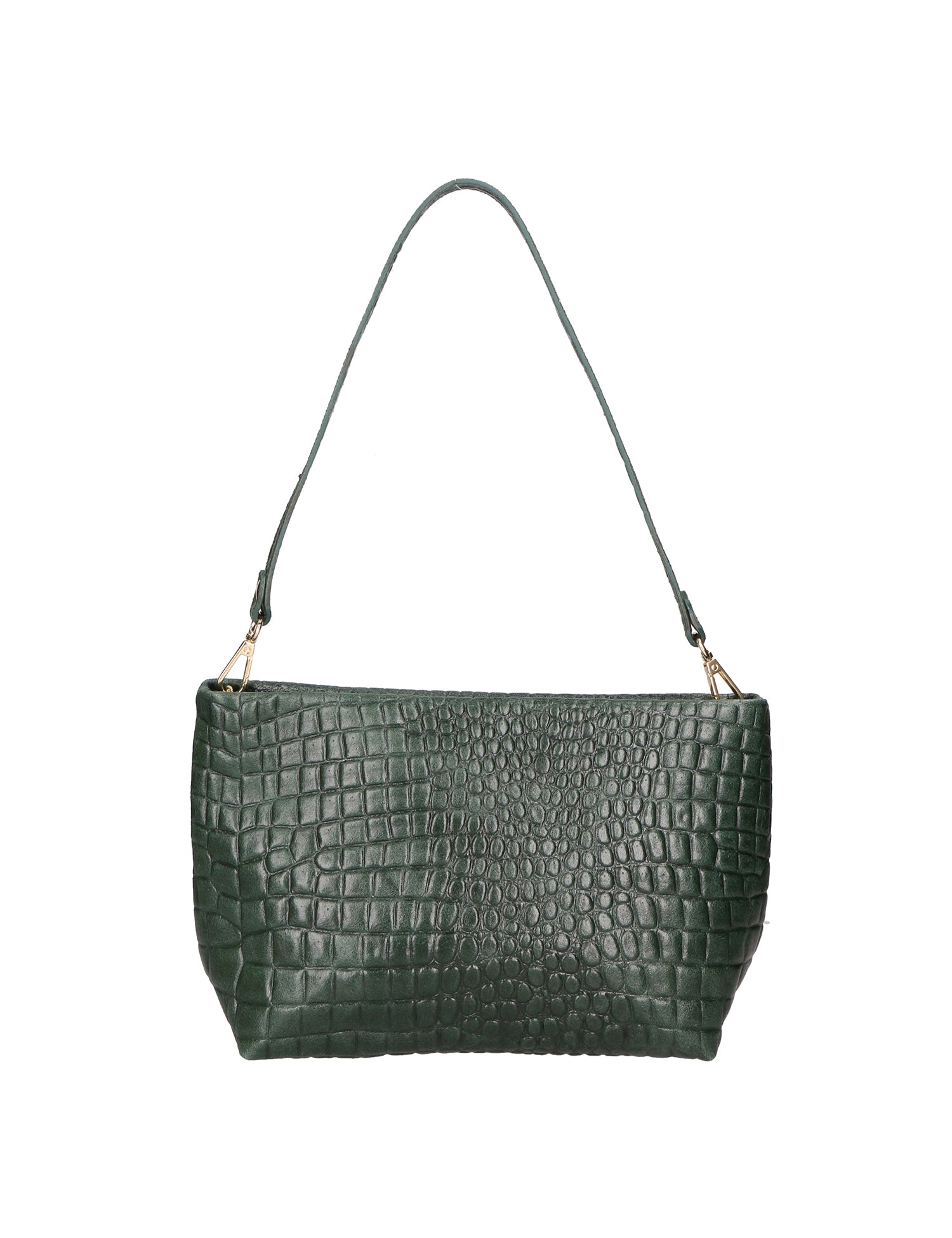 Lorelei Borsa a spalla da donna Vera pelle croco 06498-017 VERDE BOTTIGLIA Gave Lux