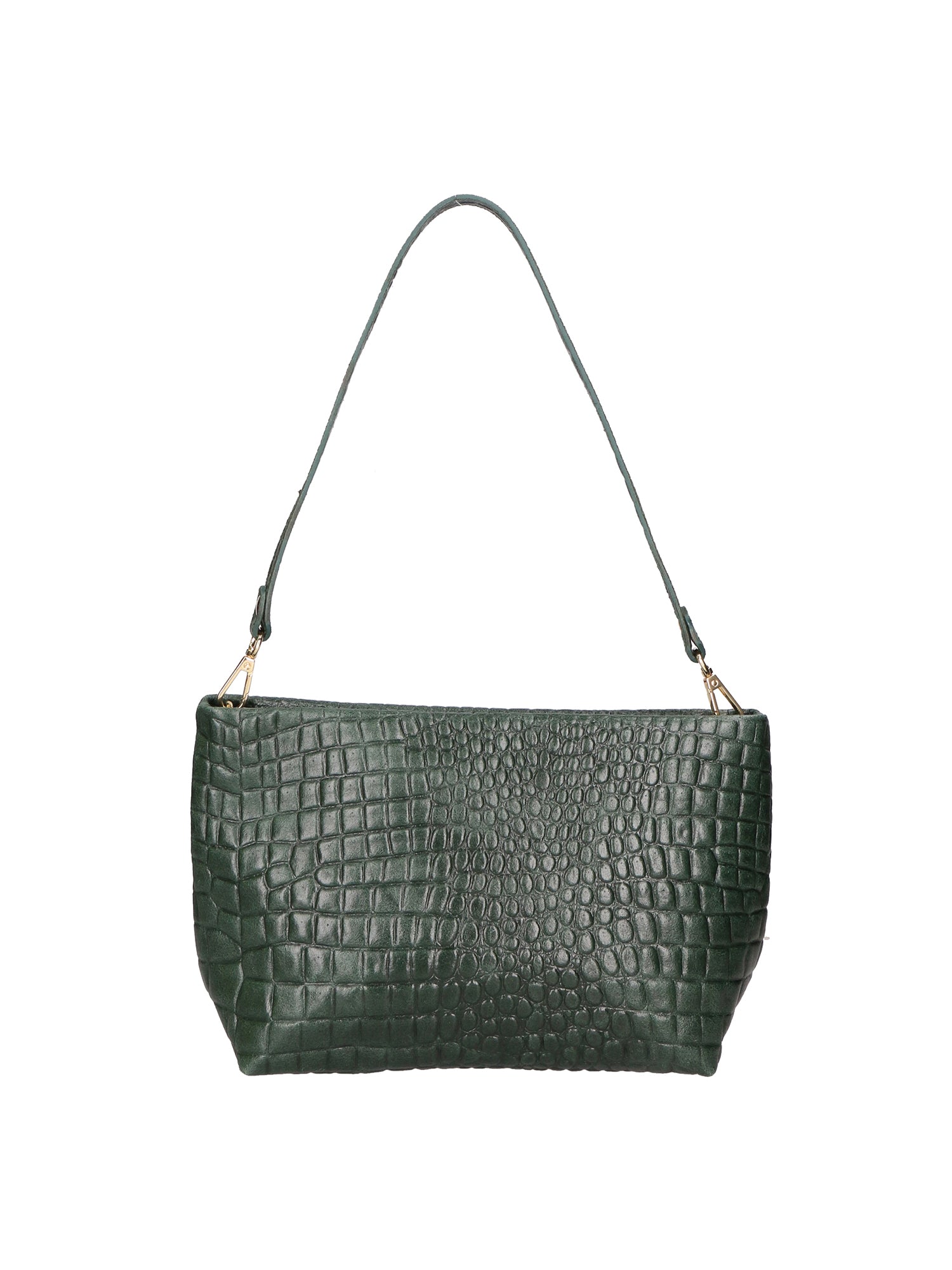Lorelei Borsa a spalla da donna Vera pelle croco 06498-017 VERDE BOTTIGLIA Gave Lux