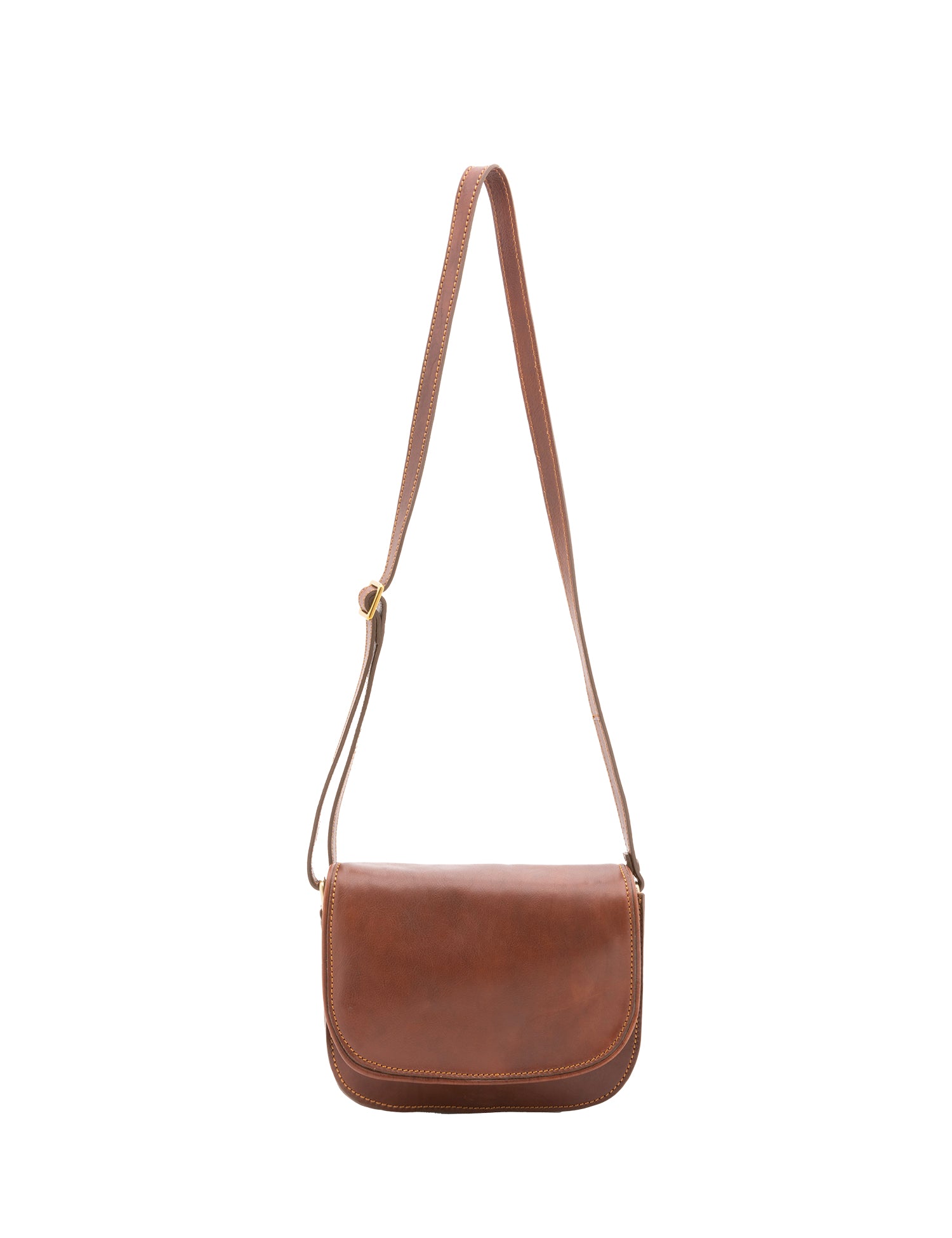 Borsa a tracolla da donna 100% vera pelle 4582-MARRONE Alessia Firenze