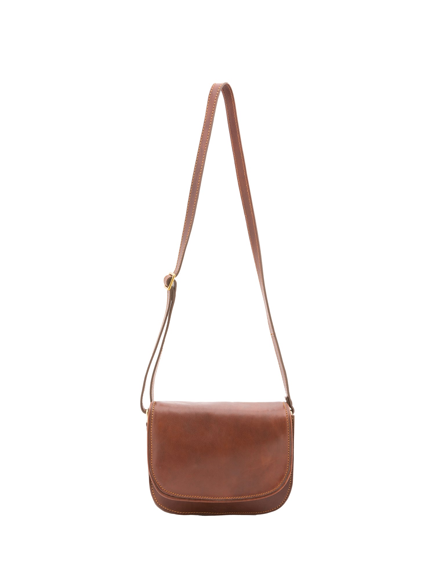 Borsa a tracolla da donna 100% vera pelle 4582-MARRONE Alessia Firenze