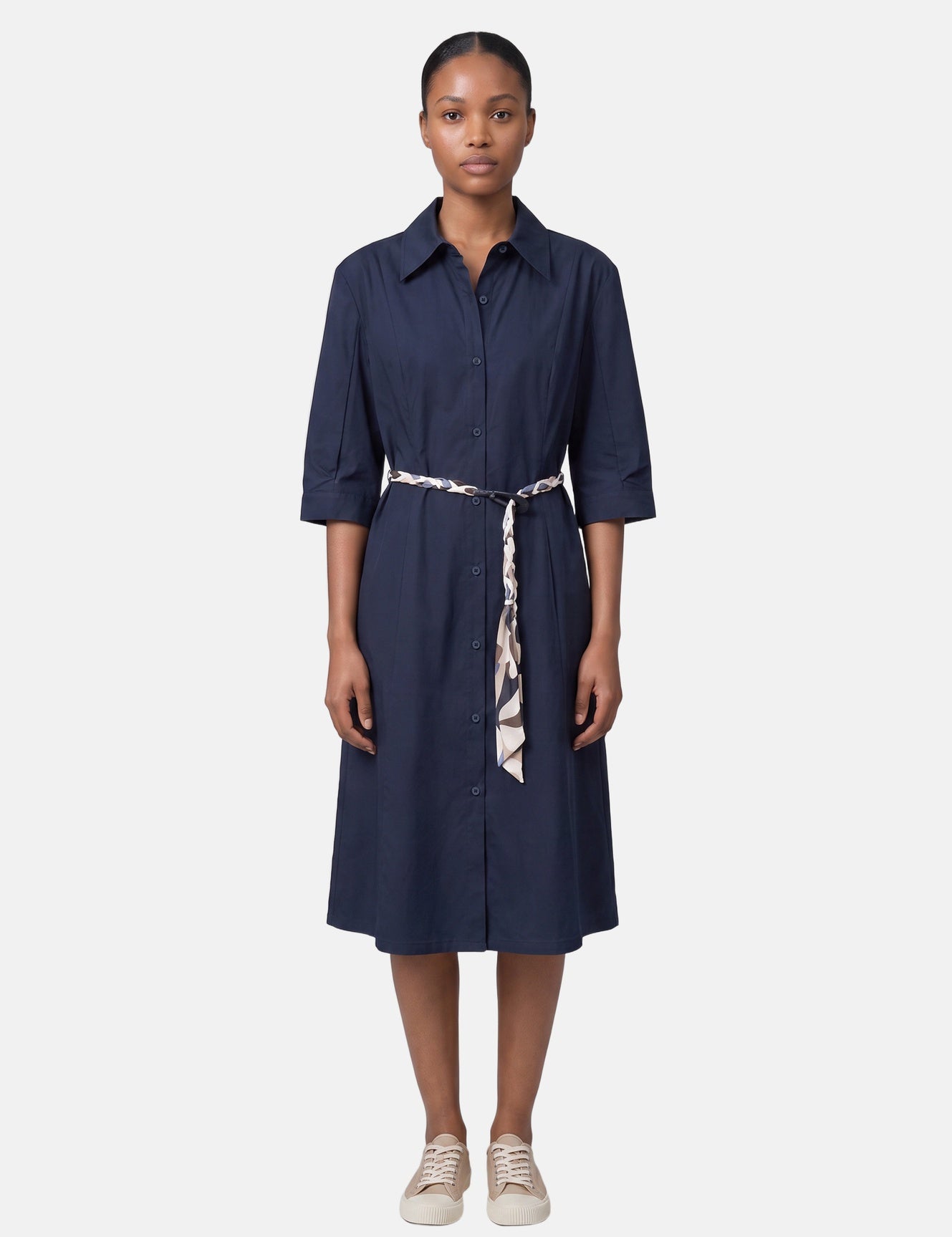 Vestito in Cotone Blu Scuro