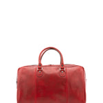 Borsa da viaggio unisex in vera pelle 100% cotone 4040-ROSSO Alessia Firenze
