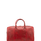 Borsa da viaggio unisex in vera pelle 100% cotone 4040-ROSSO Alessia Firenze