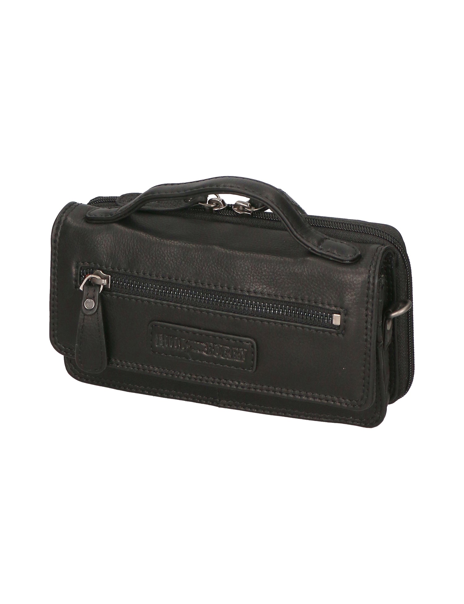 Borsa a tracolla da uomo in vera pelle RFID HILB-3351-NERO  Hill Burry