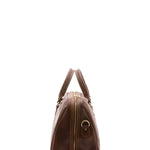 Borsa da viaggio unisex in vera pelle 100% cotone 4040-TESTA DI MORO Alessia Firenze