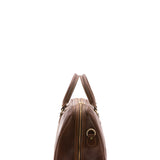 Borsa da viaggio unisex in vera pelle 100% cotone 4040-TESTA DI MORO Alessia Firenze