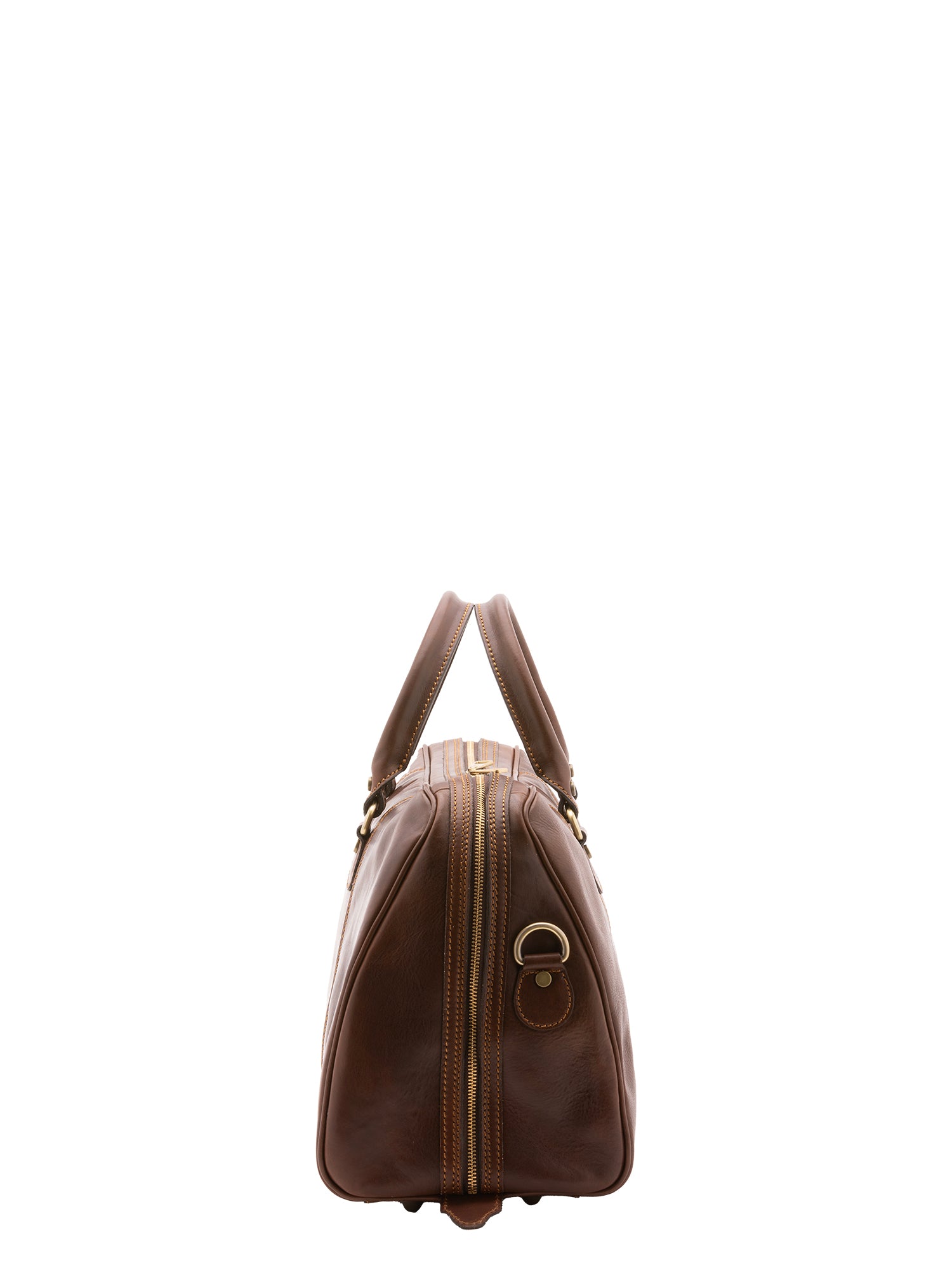Borsa da viaggio unisex in vera pelle 100% cotone 4040-TESTA DI MORO Alessia Firenze