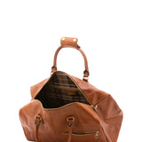Borsa da viaggio unisex in vera pelle 100% cotone 4311-MIELE Alessia Firenze