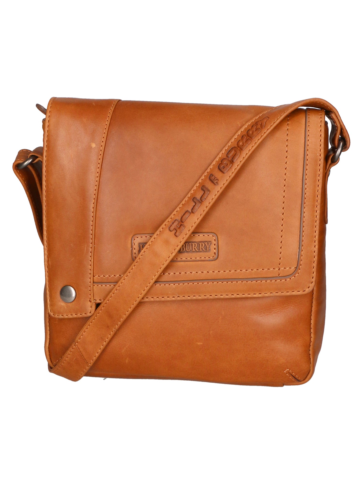 Borsa a tracolla uomo in vera pelle RFID HILB-3336-CUOIO Hill Burry