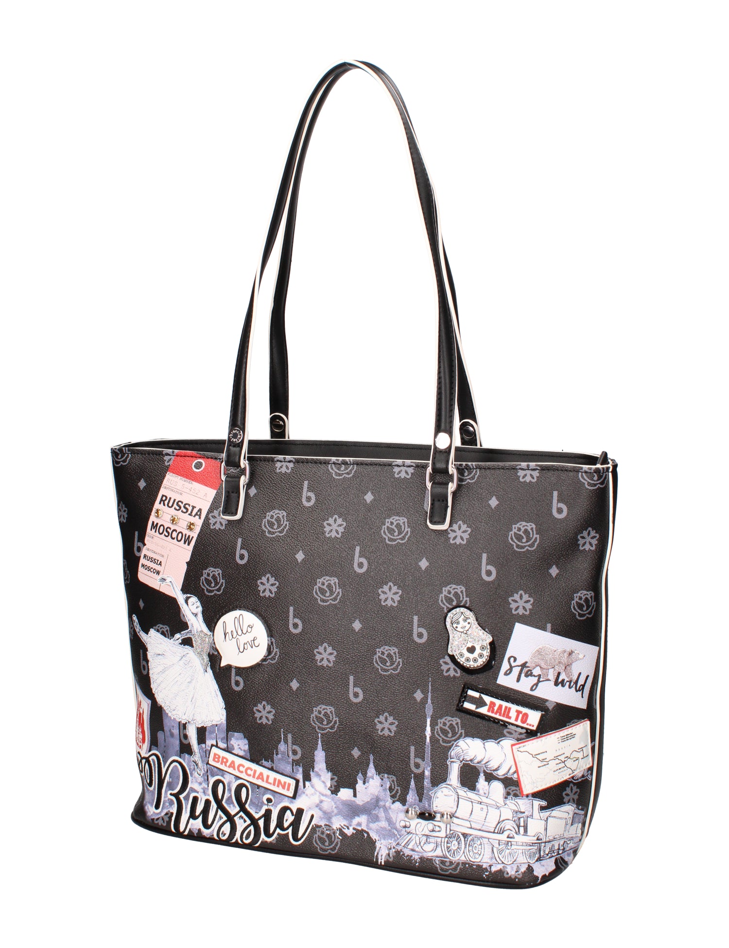 Volga Borsa a spalla da donna 100% poliuretano B16406-UNICO Braccialini