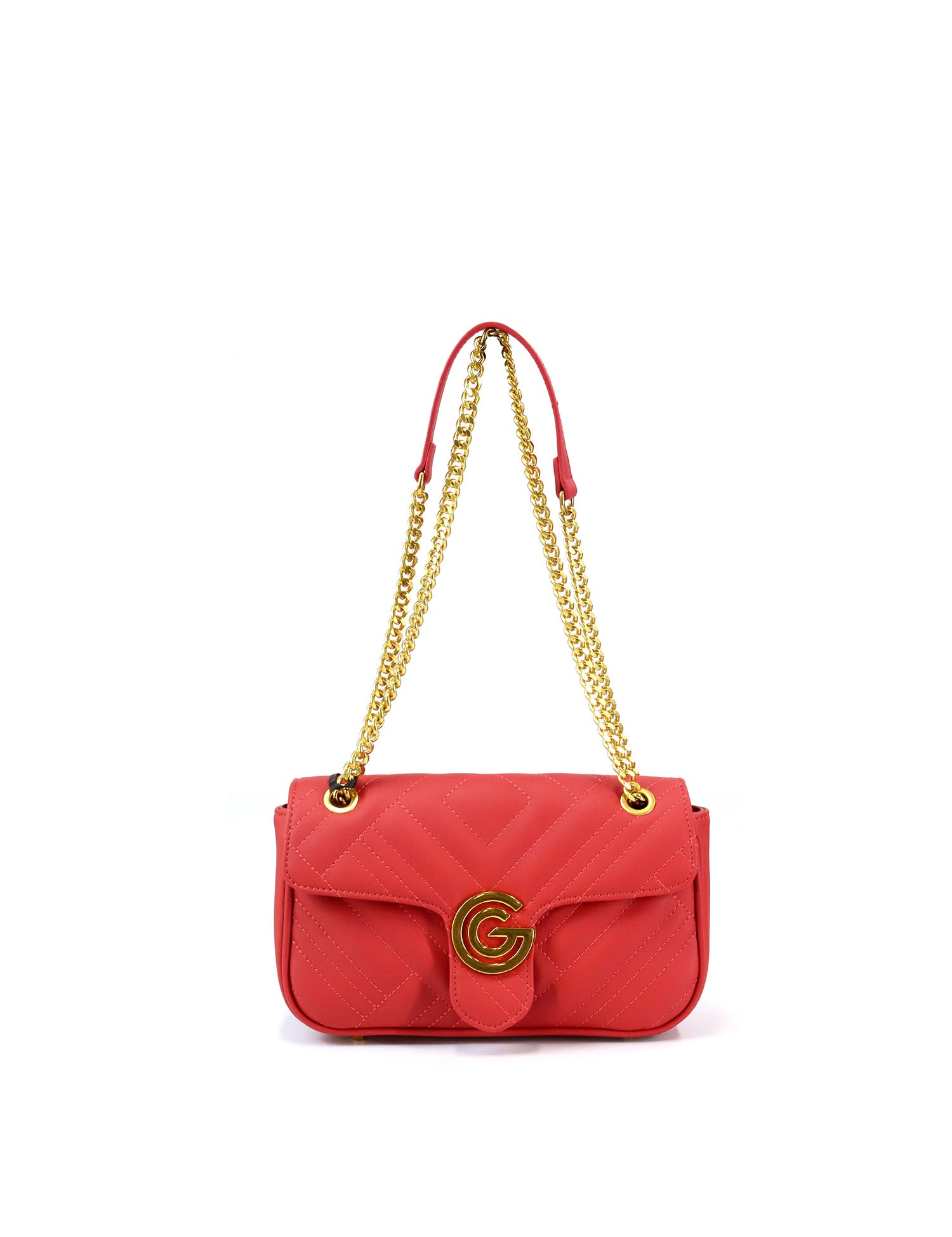 Borsa a tracolla da donna 100% pelle vegana PU GGB011RED Gabriella G Firenze