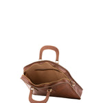 Borsa a mano unisex in vera pelle Made in Italy 4410-MARRONE Alessia Firenze