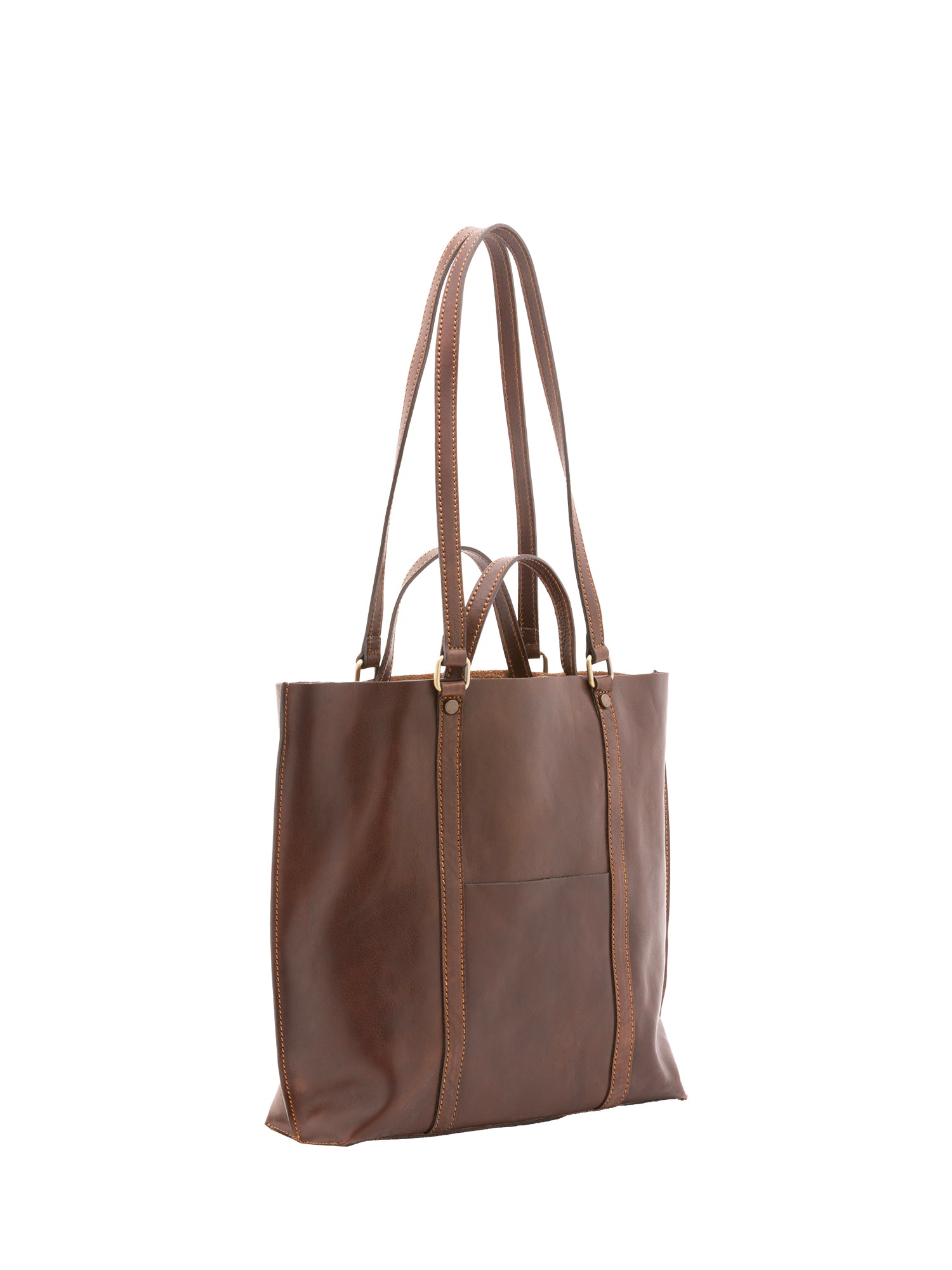 Borsa a spalla unisex in vera pelle Made in Italy 4610-TESTA DI MORO Alessia Firenze