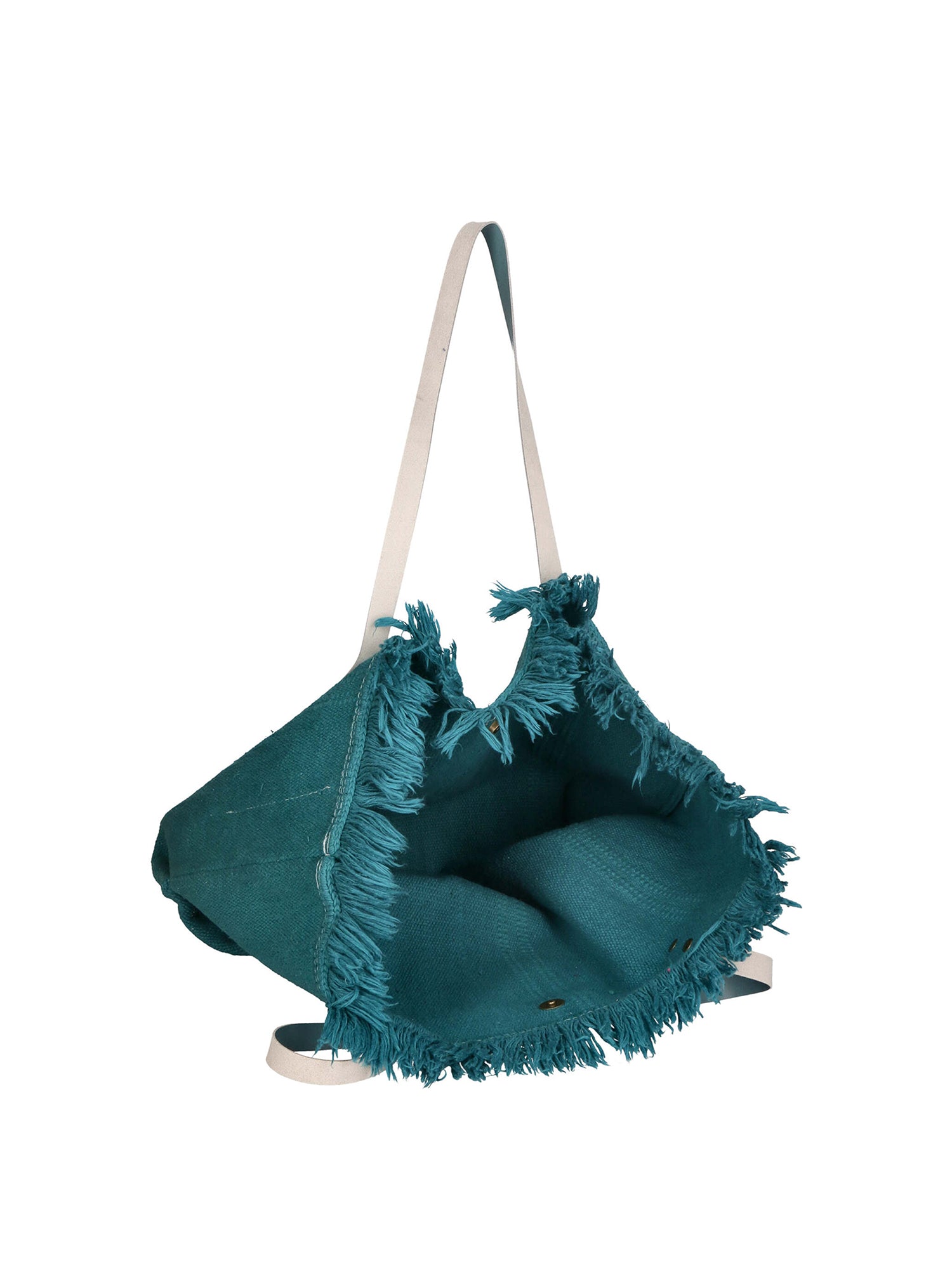 Agnese Borsa Shopper da donna Cotone e pelle 04649-D32 TURCHESE TURQUOISE Gave Lux