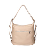 Women's White Convertible Shoulder Bag in Genuine Leather Made in Italy 30x26x9 cm