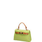 Borsa a mano da donna 100% vera pelle 07221-D12 KIWI+D44 CUOIO Roberta Rossi