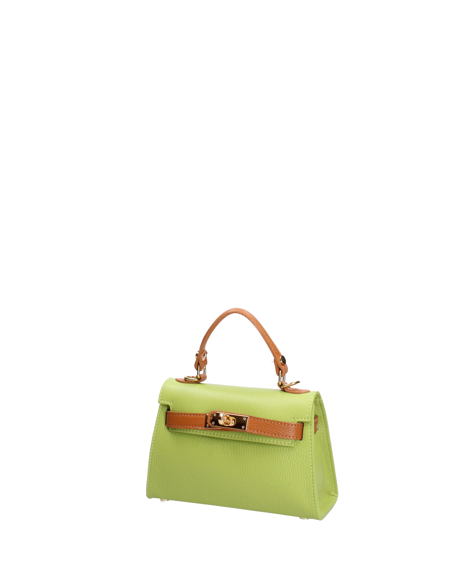 Borsa a mano da donna 100% vera pelle 07221-D12 KIWI+D44 CUOIO Roberta Rossi