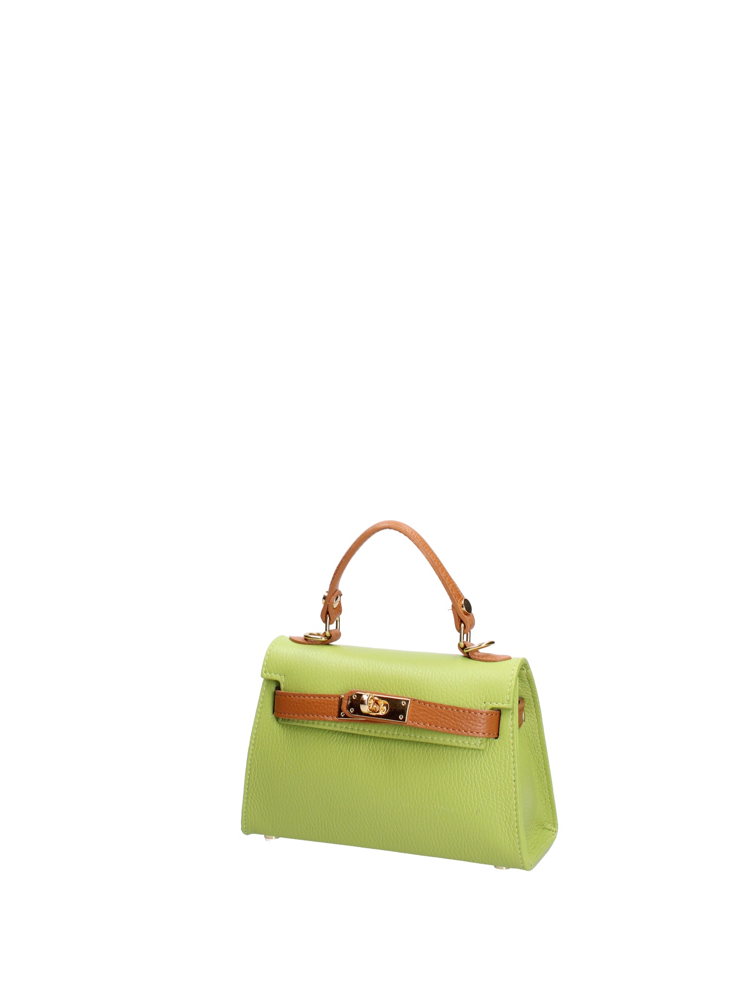 Borsa a mano da donna 100% vera pelle 07221-D12 KIWI+D44 CUOIO Roberta Rossi