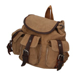 Micaela ZG3006-FANGO TAUPE Zaino unisex in canvas e vera pelle Gave Lux