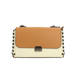 Vera pelle 8641-BEIGE+CUOIO Borsa a tracolla da donna Evanthe Pro Gave Lux