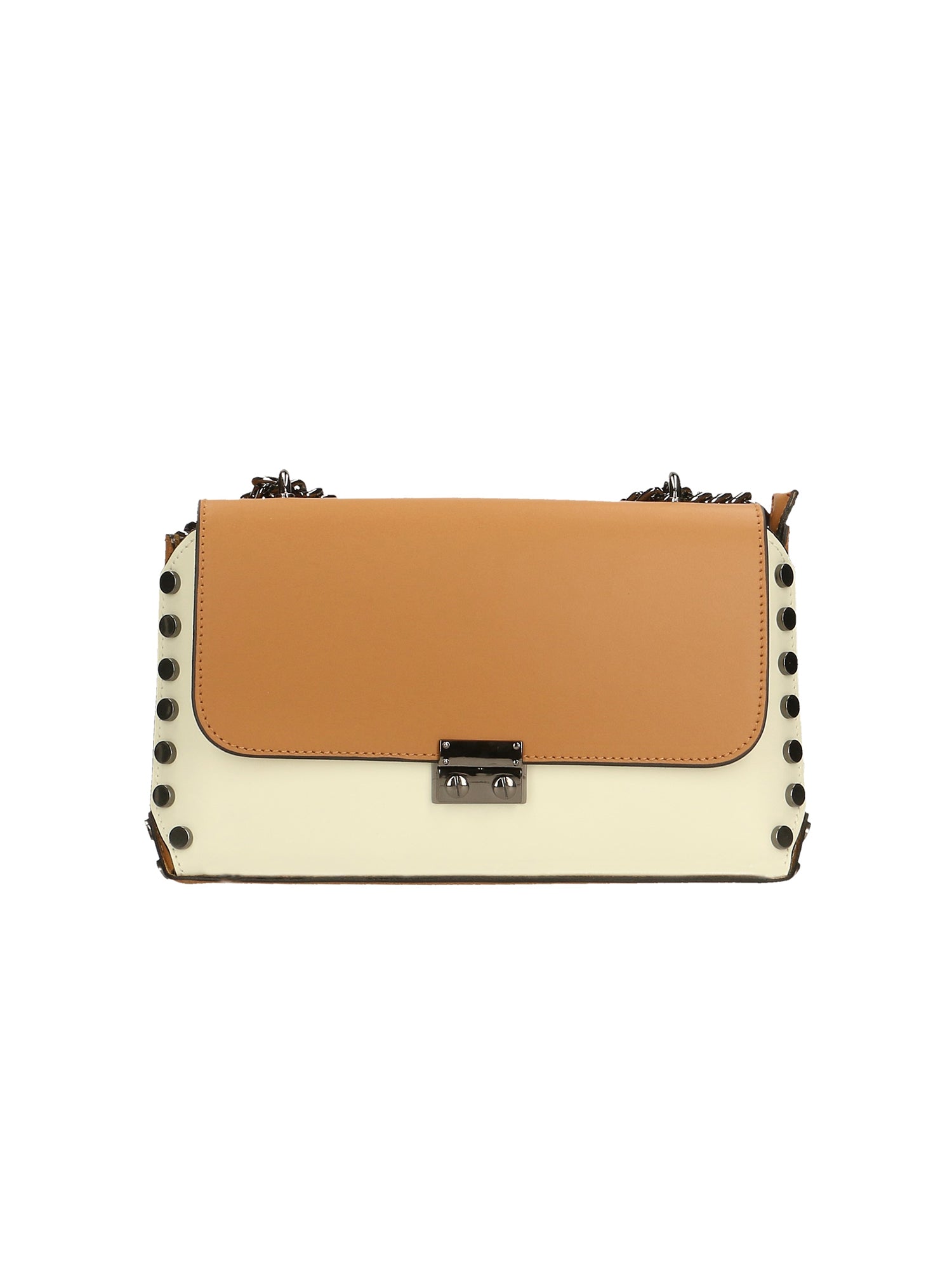 Vera pelle 8641-BEIGE+CUOIO Borsa a tracolla da donna Evanthe Pro Gave Lux
