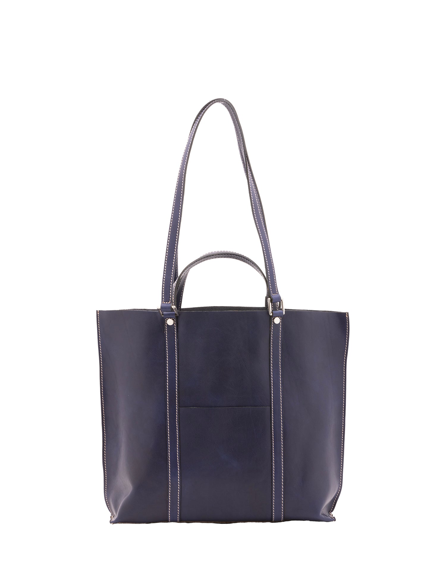 Borsa a spalla unisex in vera pelle Made in Italy 4610-BLU Alessia Firenze