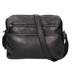 Borsa a tracolla unisex in vera pelle 100% pelle di vacchetta SN5862747-BLACK Santini Firenze
