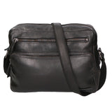 Borsa a tracolla unisex in vera pelle 100% pelle di vacchetta SN5862747-BLACK Santini Firenze