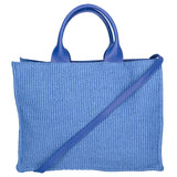 Borsa a mano da donna Misto pelle e tessuto Made in Italy 31x41,5x15,5 cm