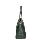 Lorella Borsa a spalla da donna Vera pelle croco 06499-017 VERDE BOTTIGLIA Gave Lux