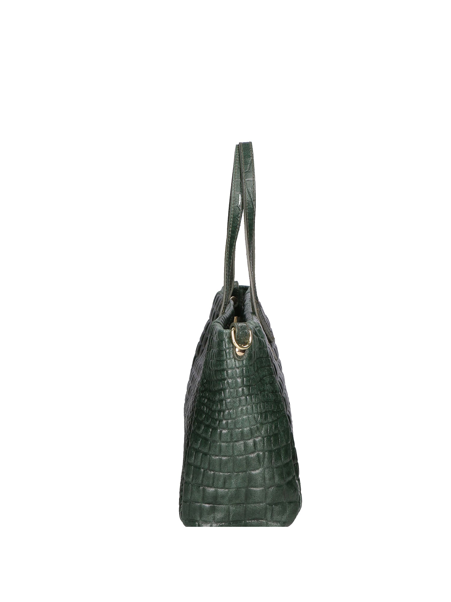 Lorella Borsa a spalla da donna Vera pelle croco 06499-017 VERDE BOTTIGLIA Gave Lux