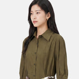 Vestito in Cotone Verde Militare
