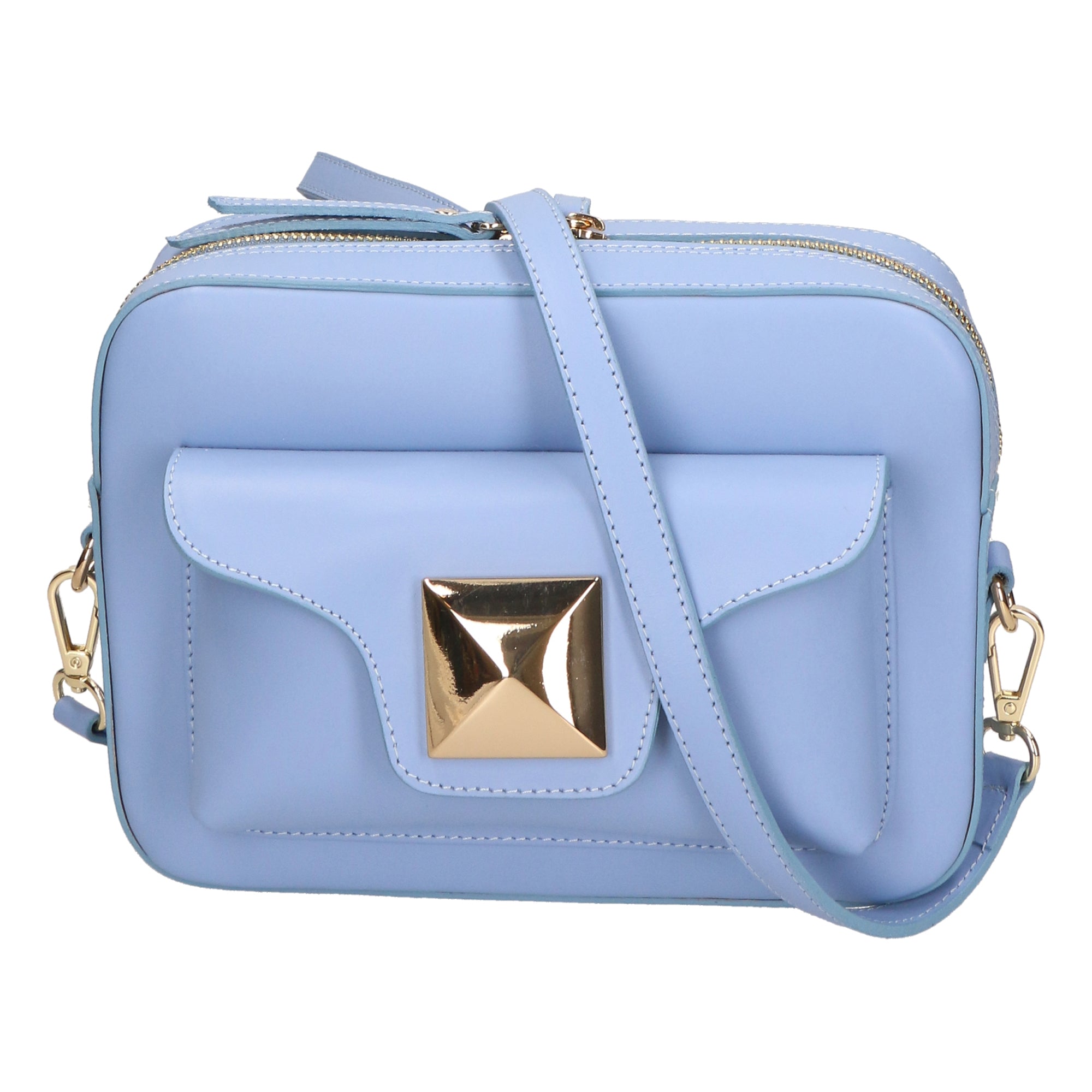 Ilenia Borsa a tracolla da donna 100% pelle 06013-L220 AZZURRO Gave Lux