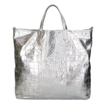 Borsa a mano da donna Vera pelle stampata coccodrillo MYB-7043-SS-ARGENTO My Best Bag