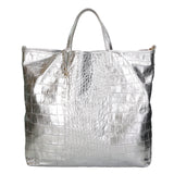 Borsa a mano da donna Vera pelle stampata coccodrillo MYB-7043-SS-ARGENTO My Best Bag