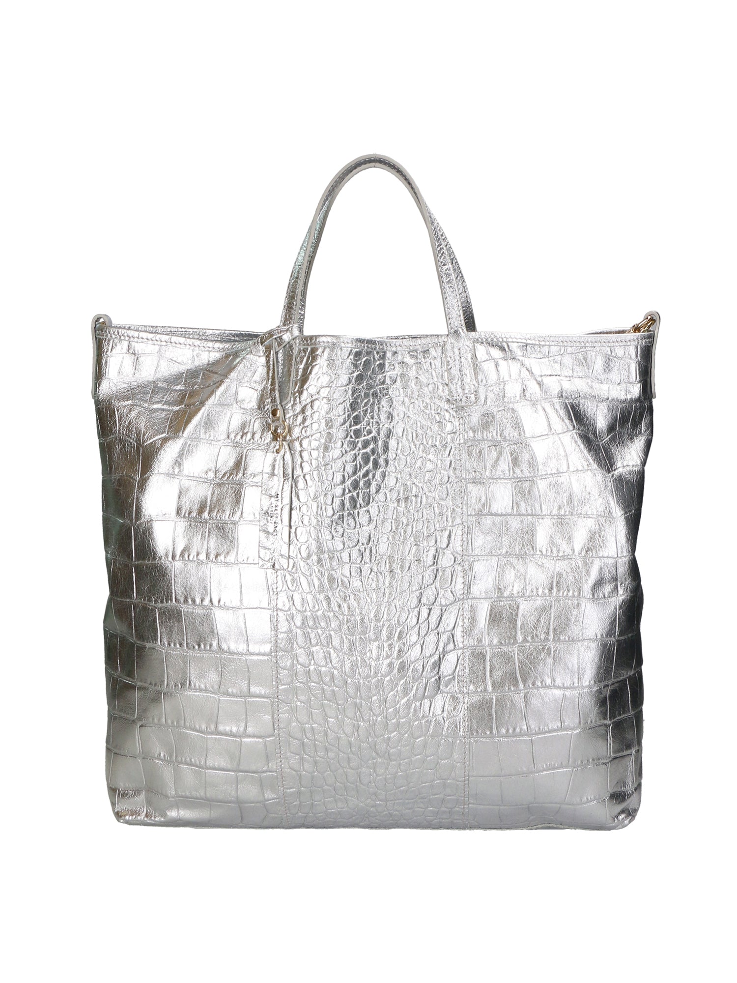 Borsa a mano da donna Vera pelle stampata coccodrillo MYB-7043-SS-ARGENTO My Best Bag