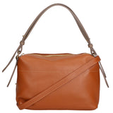 Vivienne Borsa a spalla da donna Vera pelle 06674-D17 CUOIO + D40 TAUPE Gave Lux