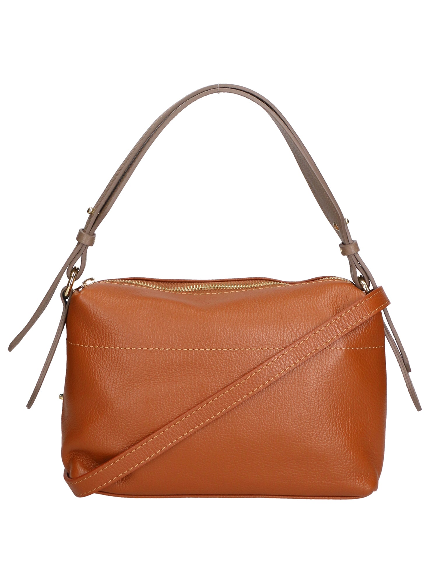 Vivienne Borsa a spalla da donna Vera pelle 06674-D17 CUOIO + D40 TAUPE Gave Lux