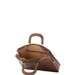 Borsa a mano unisex in vera pelle Made in Italy 4410-TESTA DI MORO Alessia Firenze