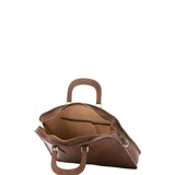 Borsa a mano unisex in vera pelle Made in Italy 4410-TESTA DI MORO Alessia Firenze