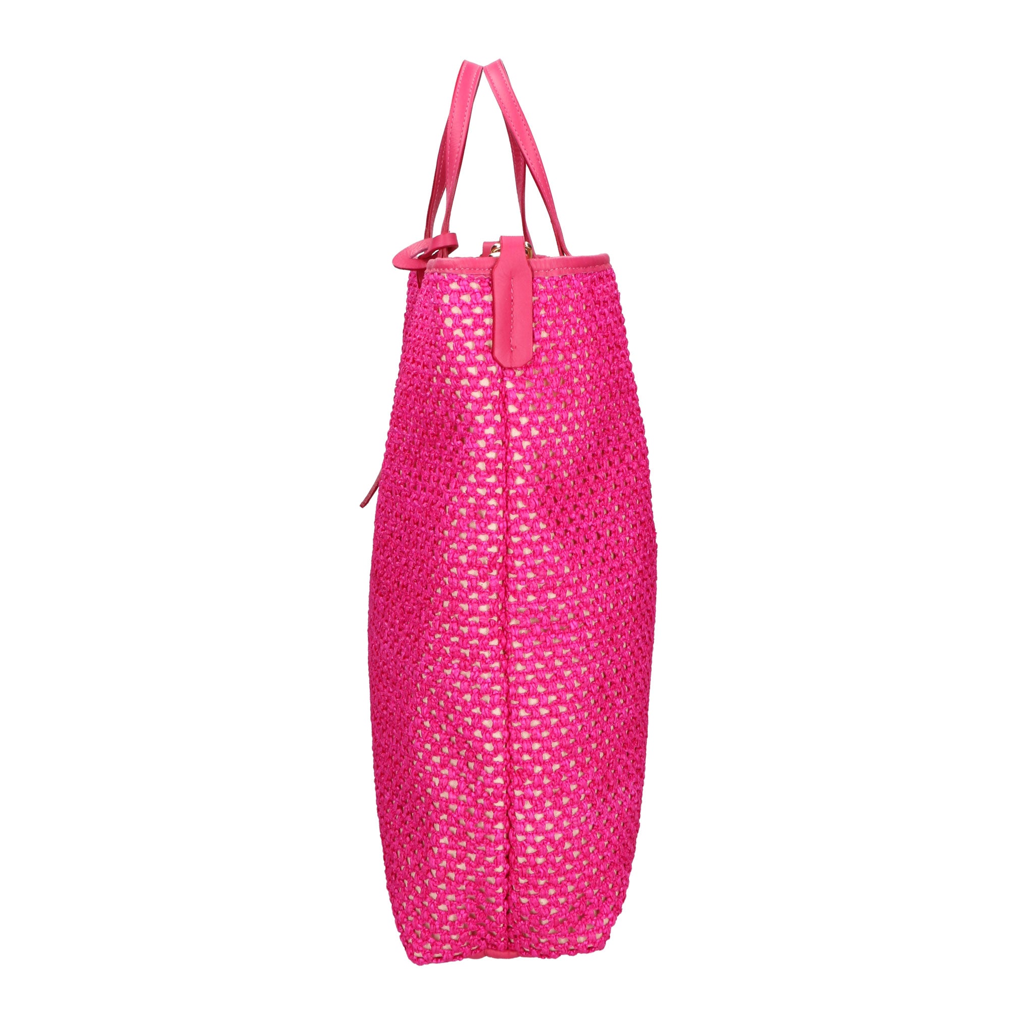 Borsa a mano da donna Paglia e pelle MYB-7027-SS-309 FUXIA My Best Bag