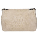 Camilla Borsa a tracolla da donna Pelle scamosciata croco 10029-TAUPE Gave Lux